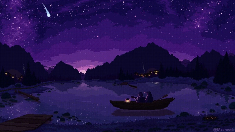 Boat on the night lake Live Wallpaper