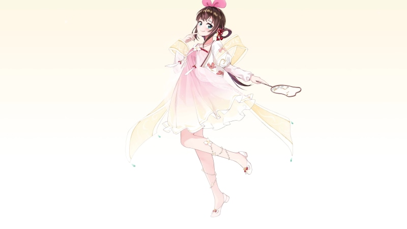 Cute girl in a beautiful dress with a bow Live Wallpaper
