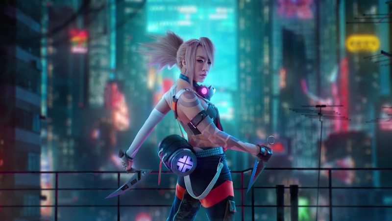 True Damage Akali Cosplay Photomotion Live Wallpaper