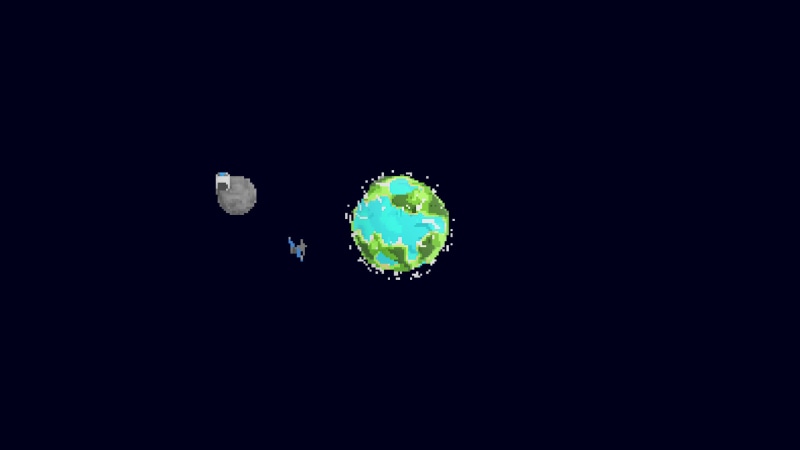 Pixel Art Planet and Moon Live Wallpaper