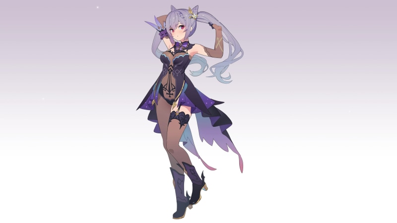 Genshin Impact Keqin holds the hair Live Wallpaper