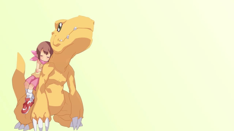 A girl and a dinosaur Live Wallpaper