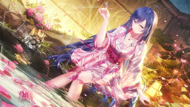 A beautiful girl holds a heart on a stick in her hand Live Wallpaper