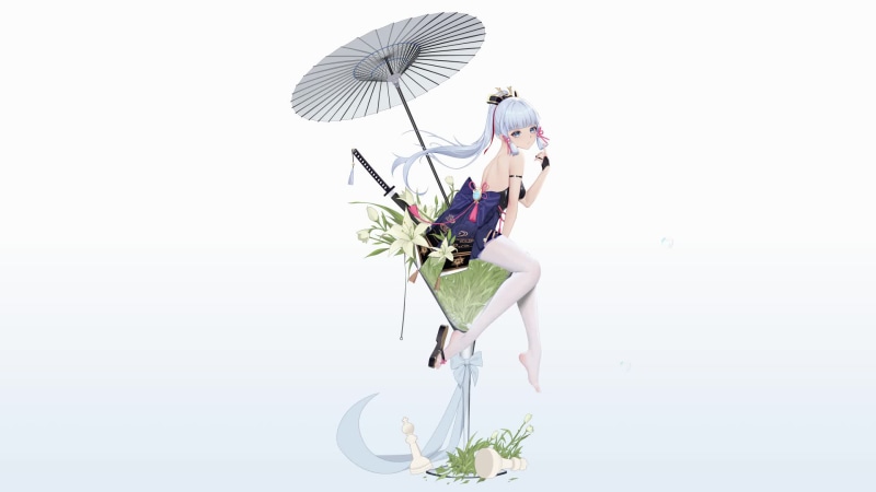 A thoughtful girl in a glass under an umbrella Live Wallpaper