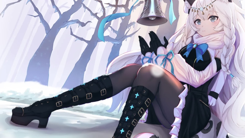 the first snow falls into her palms Live Wallpaper