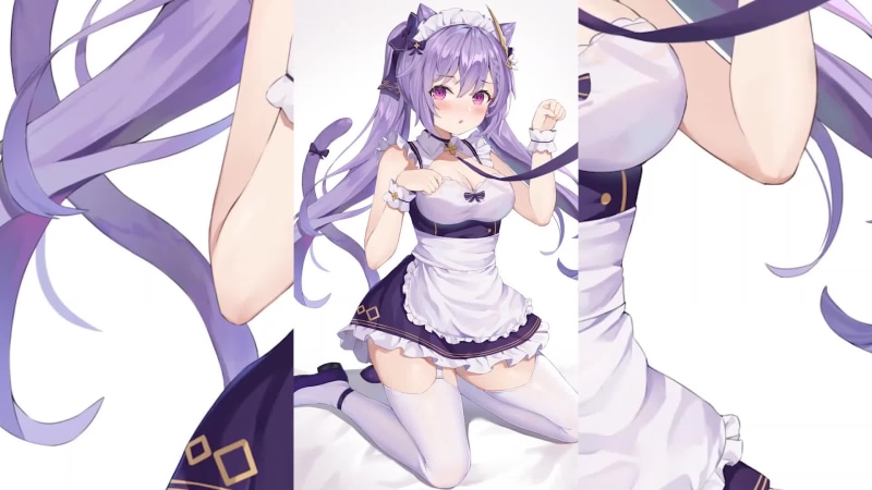 Genshin impact Keqing with a Leash Live Wallpaper