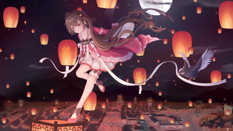 The girl can soar over the city Live Wallpaper