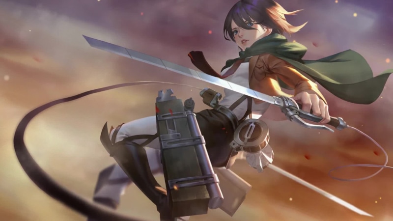 Mikasa give me your heart attack of the titans Live Wallpaper