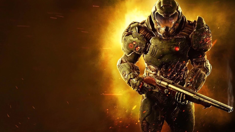 Infantryman with a shotgun - Doom Live Wallpaper