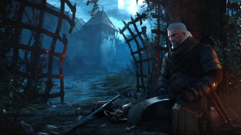 The main menu of the Witcher 3: Hearts of Stone Live Wallpaper