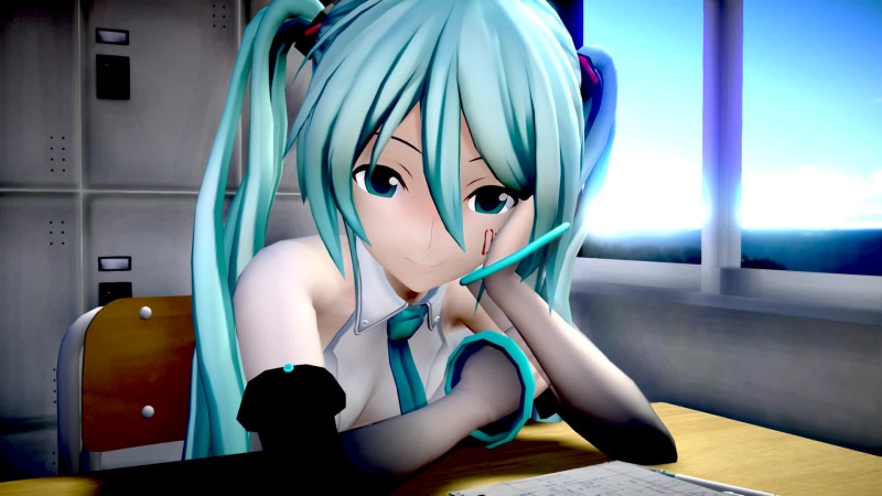 Anime girl on the back Desk Live Wallpaper