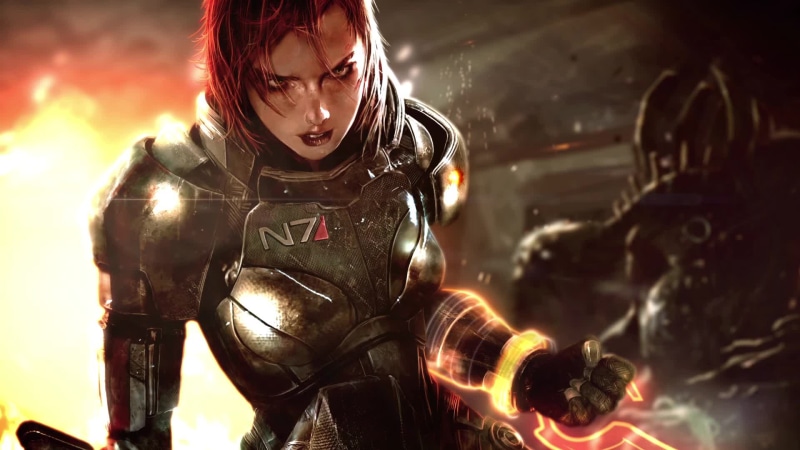 Girl in an armored suit-Mass Effect Live Wallpaper