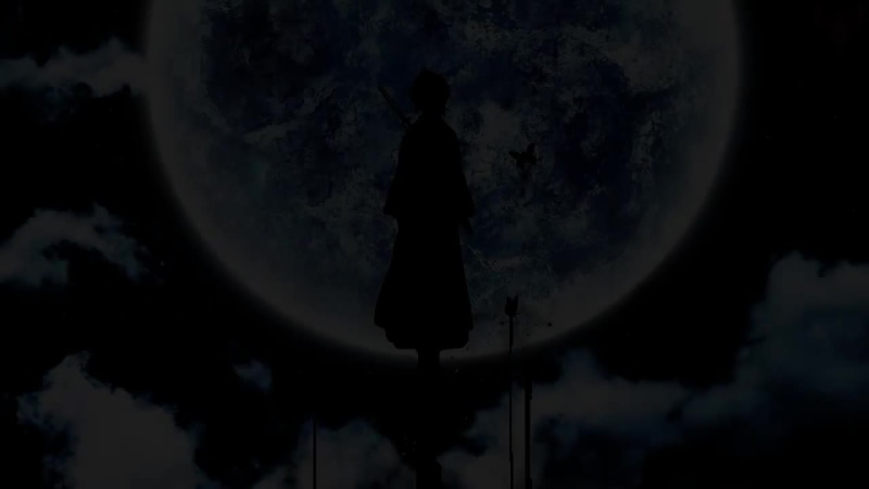 Silhouette of a girl with a sword against the moon Live Wallpaper