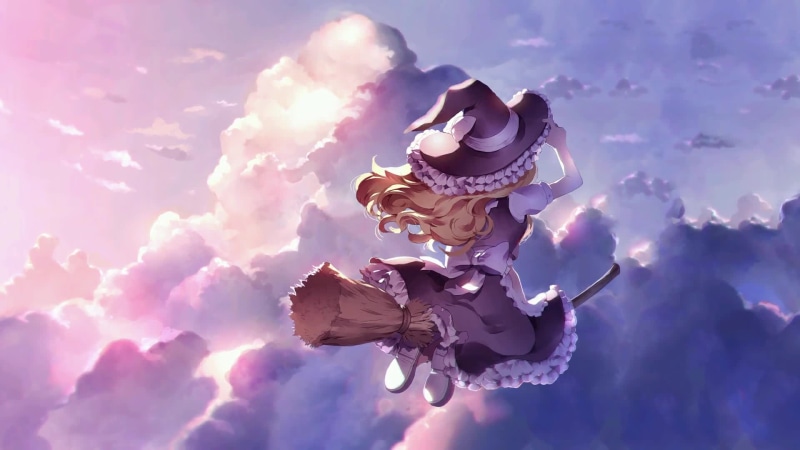 Girl on a broom (Touhou Project) Live Wallpaper