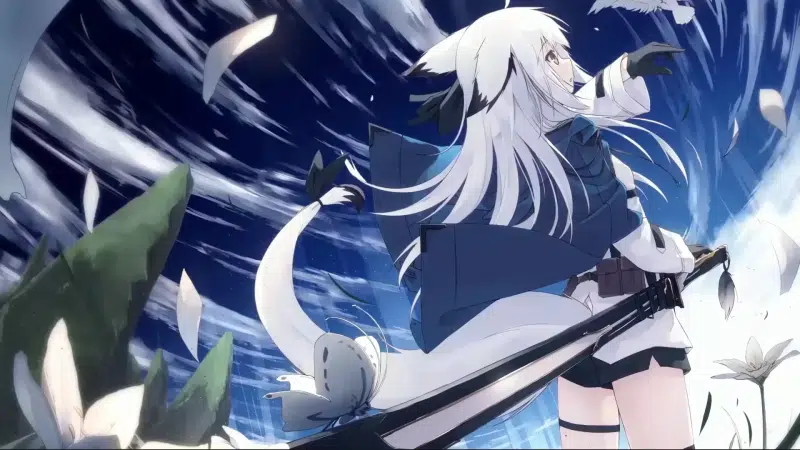 tail, anime, arts, sword, mito nagishiro, butterfly, ears, anime girls Live Wallpaper