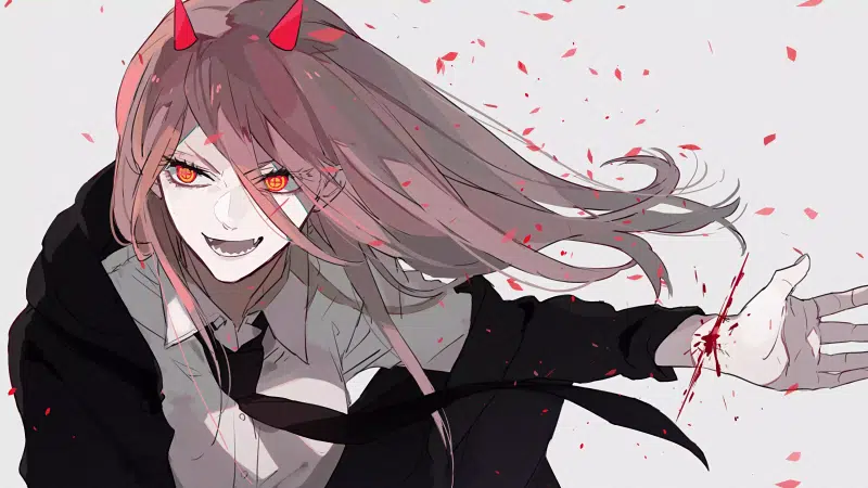 petals, anime, power, anime girls, arts, horns, chainsaw man Live Wallpaper