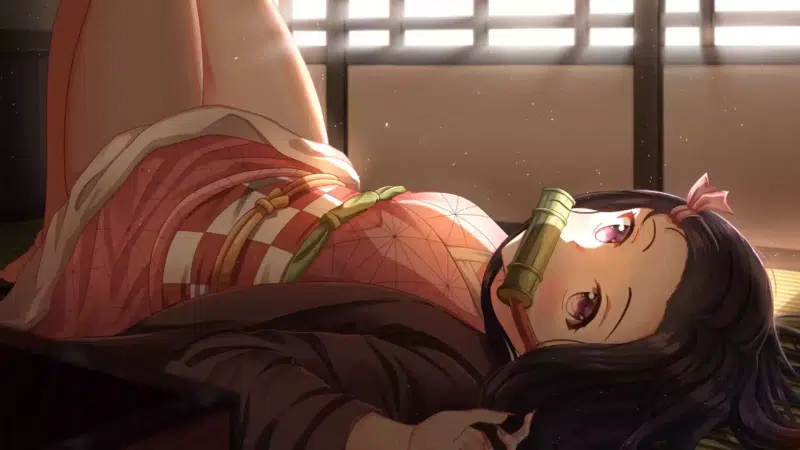 anime girls, demon slayer, arts, nezuko kamado, nice girl, anime Live Wallpaper