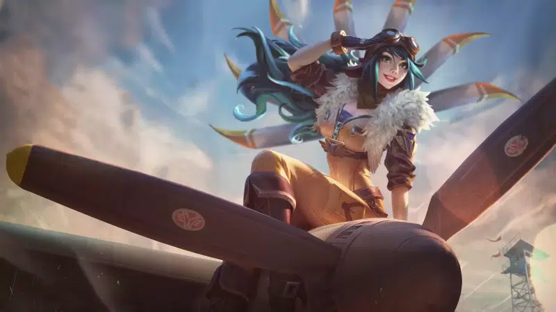 aviator irelia, plane, games, anime, league of legends, arts, anime girls, lol, irelia Live Wallpaper
