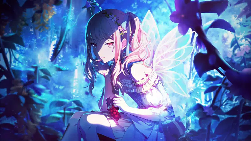 arts, butterflies, forest, fairy, anime girls, anime, mizuki akiyama, wings Live Wallpaper