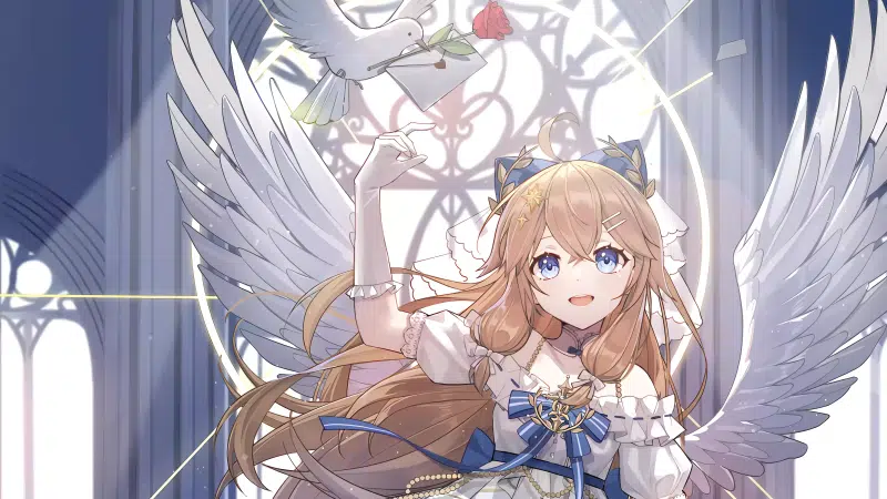 nice girl, angel, beautiful girl, anime girls, arts, wings, anime Live Wallpaper