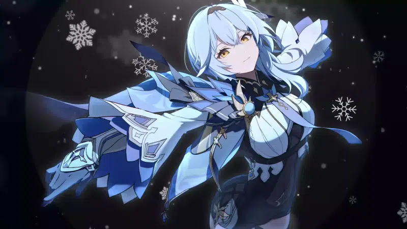 snow, anime, games, snowflakes, genshin impact, anime girls, genshin impact, arts, aeolus, eula Live Wallpaper