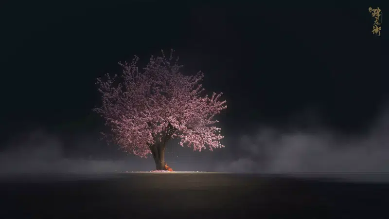 anime, arts, sakura, tree, landscapes - nature Live Wallpaper