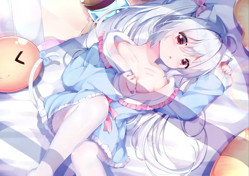 anime girls, tail, ears, nice girl, tights, cat girl, loli, arts, neko, anime, beautiful girl Live Wallpaper
