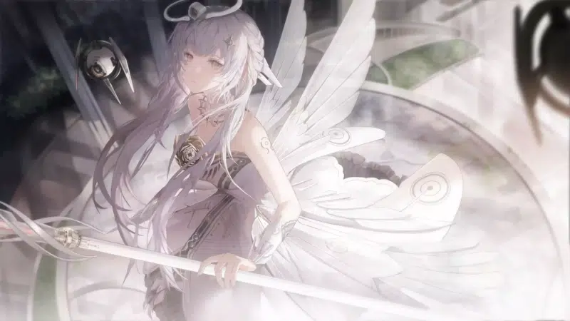 arts, angel, wings, halo, fairy, anime girls, beautiful girl, anime, staff, nice girl Live Wallpaper