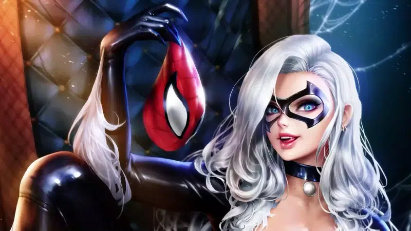 mask, superhero, arts, marvel, black cat Live Wallpaper