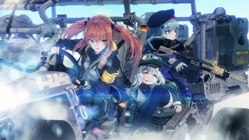 battlefield, games, shooting, squad 404, ump9, arts, weapon, girls  frontline, girls on the front line, anime girls, g11, war, anime, hk416, ump45 Live Wallpaper