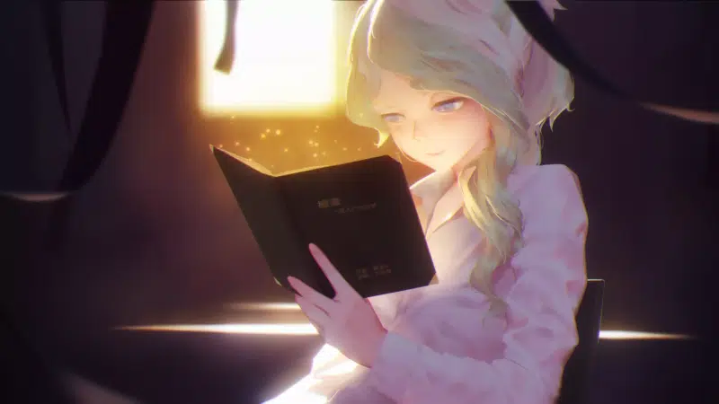 the rays of the sun, anime, book, beautiful girl, arts, smile, nice girl, anime girls Live Wallpaper