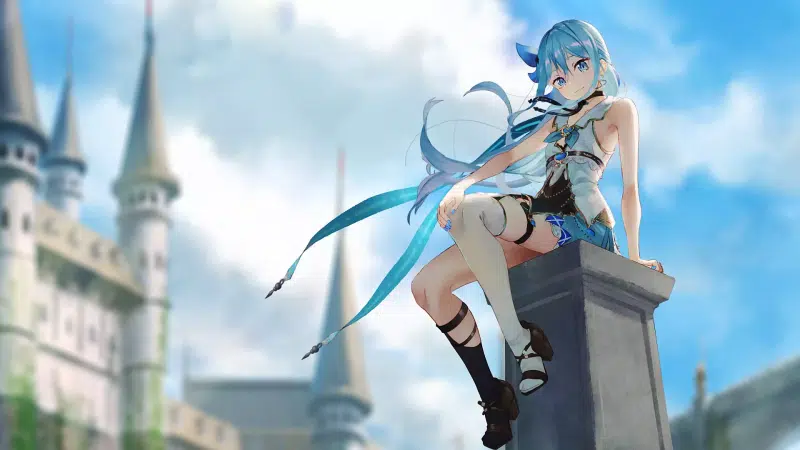 nice girl, castle, anime, beautiful girl, arts, anime girls Live Wallpaper