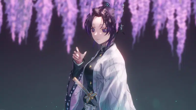demon slayer, sword, wisteria, arts, anime, anime girls, butterfly, katana, shinobu kochou Live Wallpaper