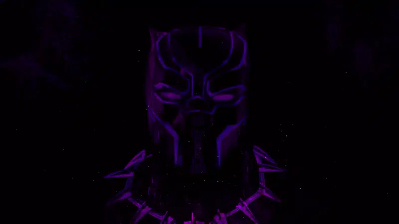 movies, neon, black background, black panther Live Wallpaper