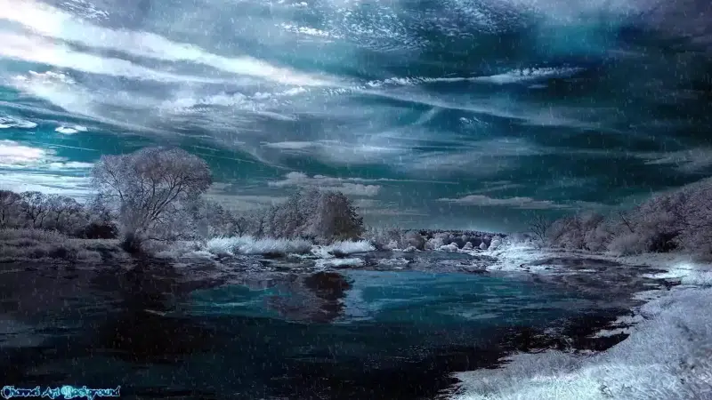 river, winter, night, evening, landscapes - nature, snow Live Wallpaper