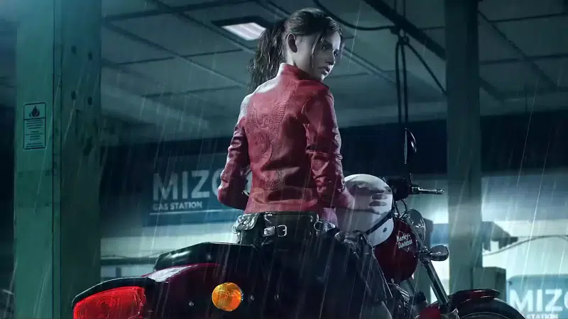 rain, night, girls, games, claire redfield, arts, resident evil, auto - moto, bike Live Wallpaper