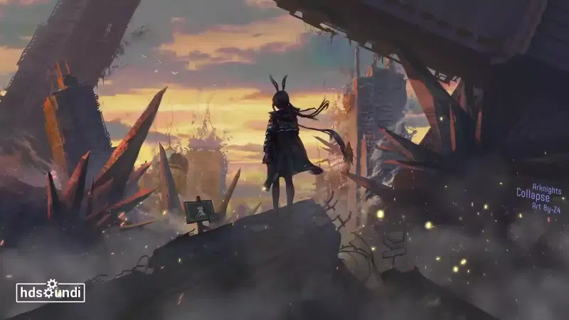 ruins, anime girls, cities, amiya, arknights, anime, arts, the ruined city, ears Live Wallpaper