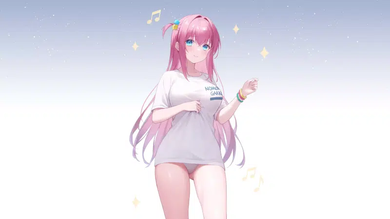 panties, nice girl, anime, anime girls, arts, naked, lonely rocker!, beautiful girl, hitori gotou, panzu, legs Live Wallpaper