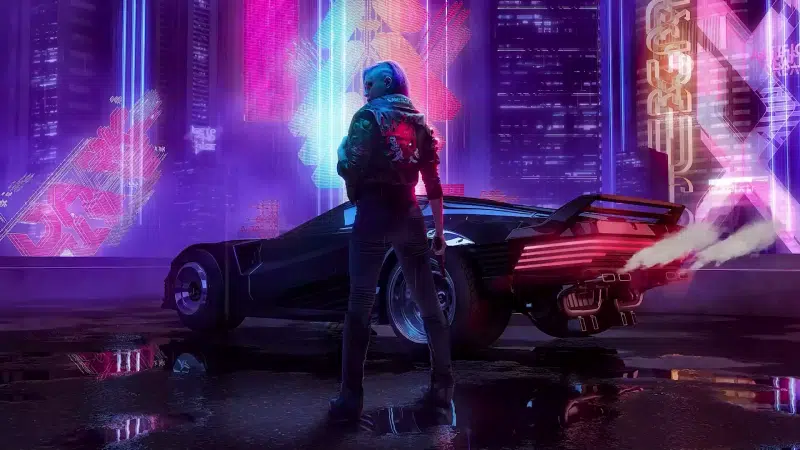 games, cyberpunk, auto - moto, girls, rain, vee, arts, night, cities, the city at night, neon Live Wallpaper