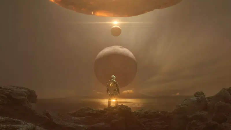 planet, astronaut, comet, arts, space Live Wallpaper