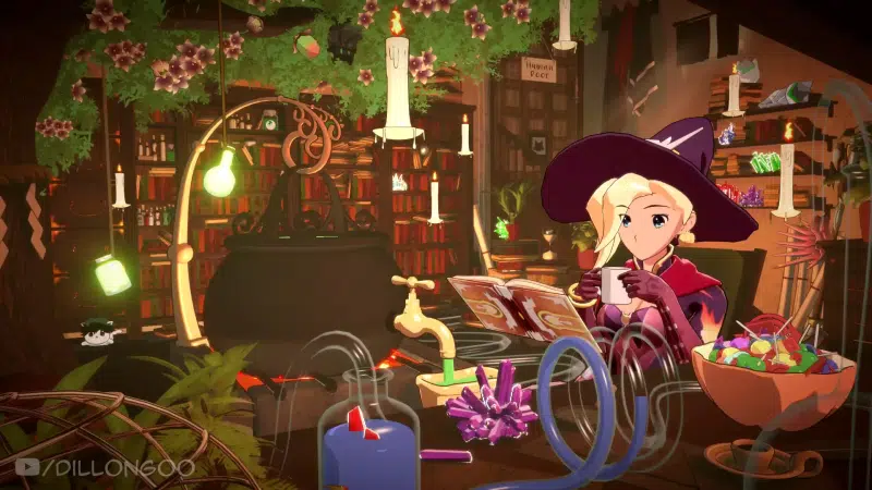 mercy, arts, anime, room, angel, book, witch, magic, anime girls Live Wallpaper