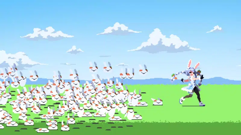 walk, graffiti holo, ears, anime girls, anime, pekora usada, pixel art, bunnies, arts Live Wallpaper