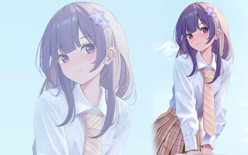 nice girl, games, raiden shogun, skirt, arts, anime, cute girl, school uniform, shogun raiden, anime girls, genshin impact Live Wallpaper