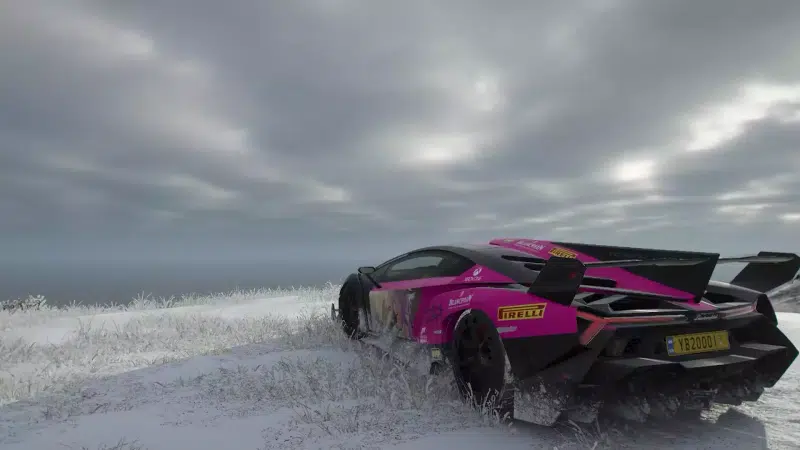 lamborghini, zentorno, snow, auto - moto, sky, gta 5, winter, games Live Wallpaper