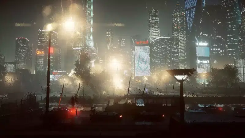arts, the city from the window, night, the city at night, cities, rain Live Wallpaper