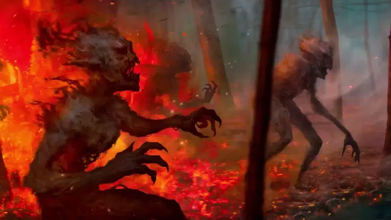fire, mysticism - horror, forest, arts, monsters, gwint Live Wallpaper