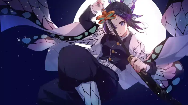 anime girls, the blade, katana, anime, arts, sword, shinobu kochou, demon slayer Live Wallpaper