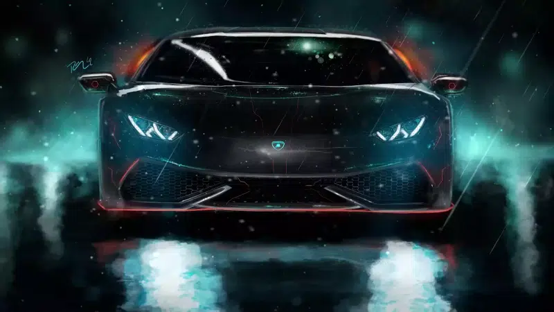 rain, auto - moto, night, lamborghini, lamborghini Live Wallpaper