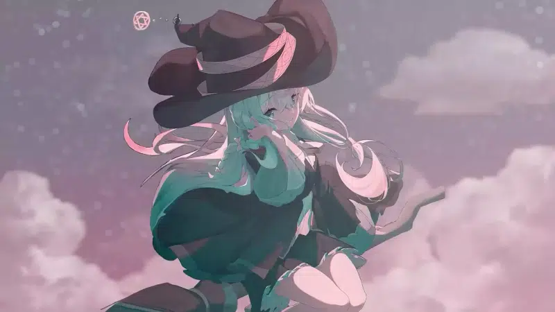 the journey of elaina, arts, elaina, anime girls, anime, witch, sweet little witch, skirt, broomstick Live Wallpaper