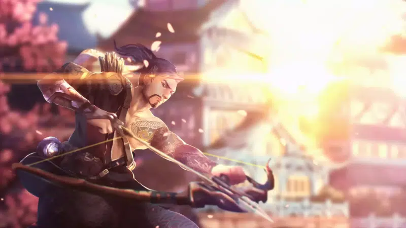 the rays of the sun, anime, highlights, hanzo, arts, overwatch, games, the sun Live Wallpaper
